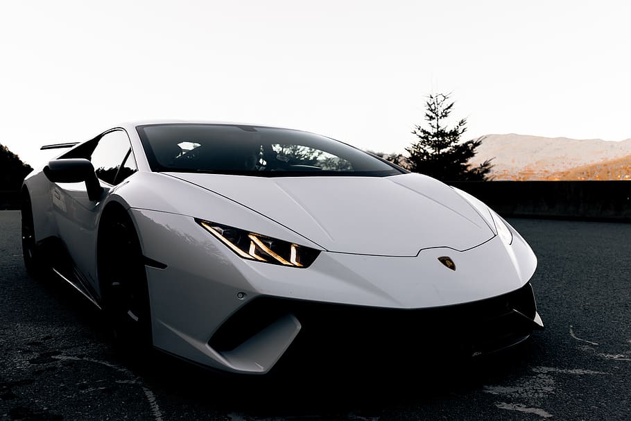 white sports coupe during day, motor vehicle, mode of transportation HD wallpaper