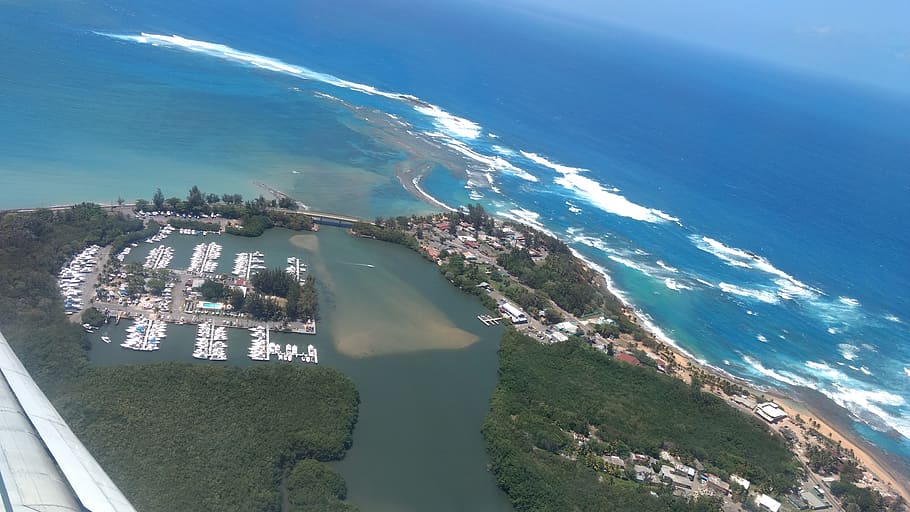 puerto rico, san juan, water, sea, nature, architecture, high angle view, HD wallpaper