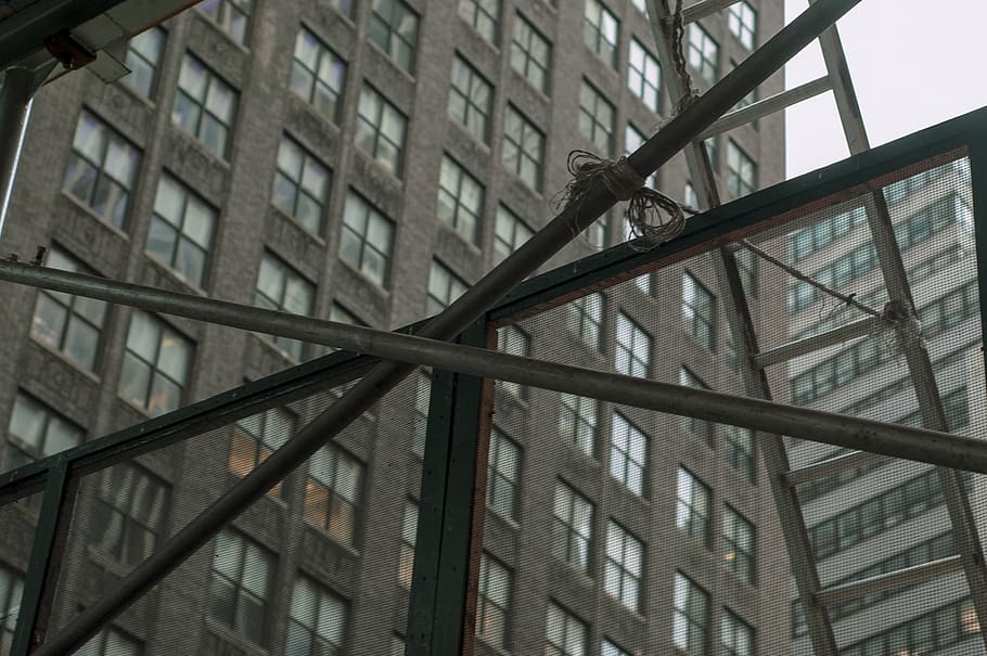 building, office building, banister, handrail, window, urban HD wallpaper