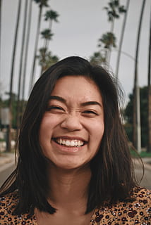 face, human, person, smile, laughing, female, dimples, lip HD wallpaper