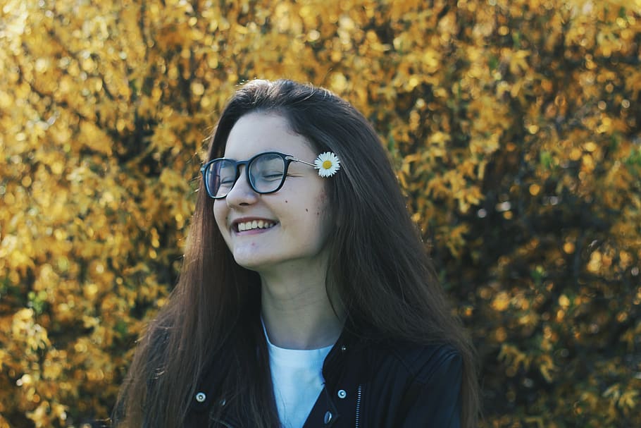 bloom, happy, spring, summer, colorful, girl, cute, laught HD wallpaper