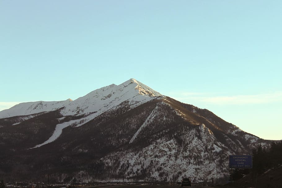 mountain covered with snow, nature, outdoors, mountain range HD wallpaper