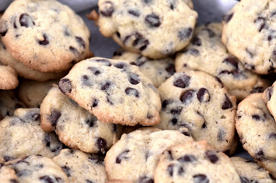 fresh, baking, cookies, tempting, choc-chip, food and drink HD wallpaper