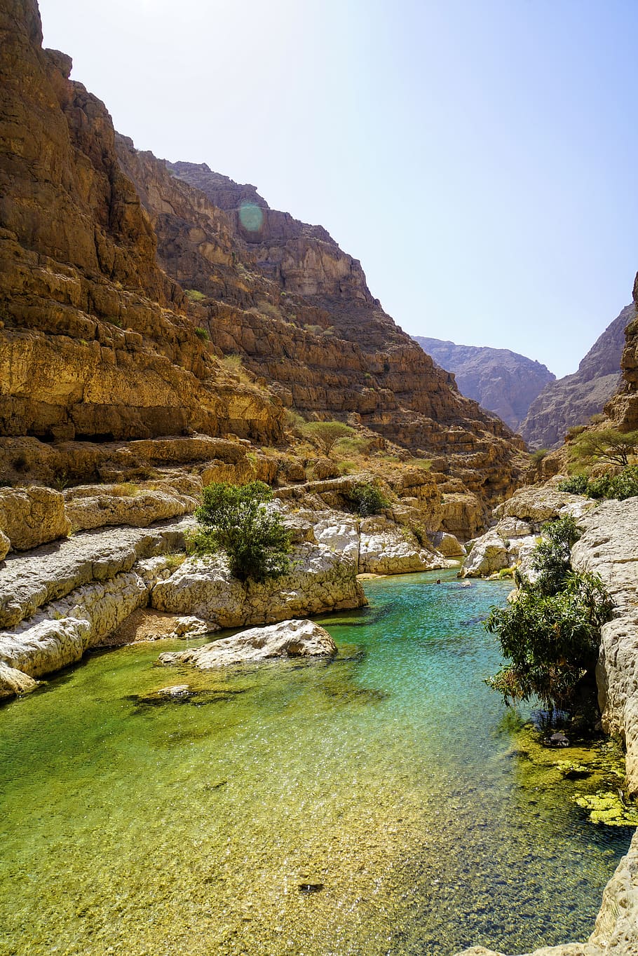 nature, outdoors, mountain, cliff, water, valley, the wonderful wadi as shab