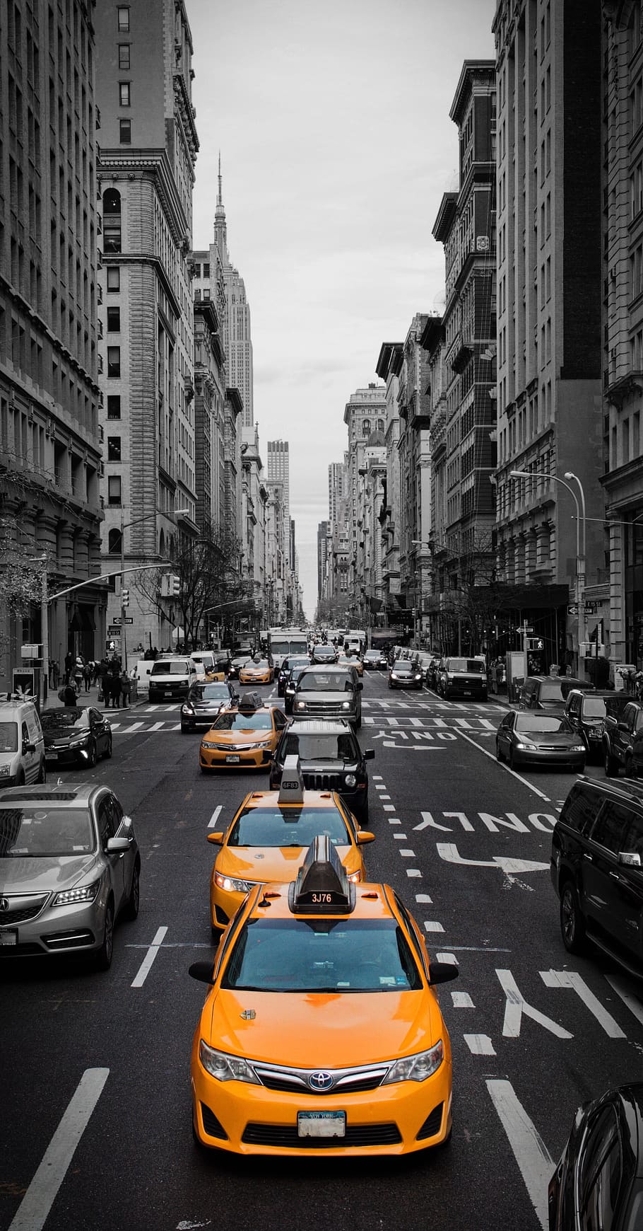 new york, united states, carnegie hall, cab, yellow cab, traffic