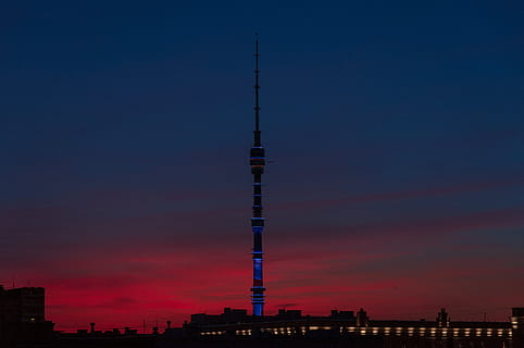 gray tower during nighttime, architecture, building, nature, outdoors HD wallpaper