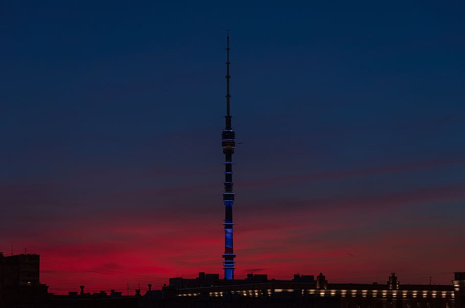 gray tower during nighttime, architecture, building, nature, outdoors HD wallpaper