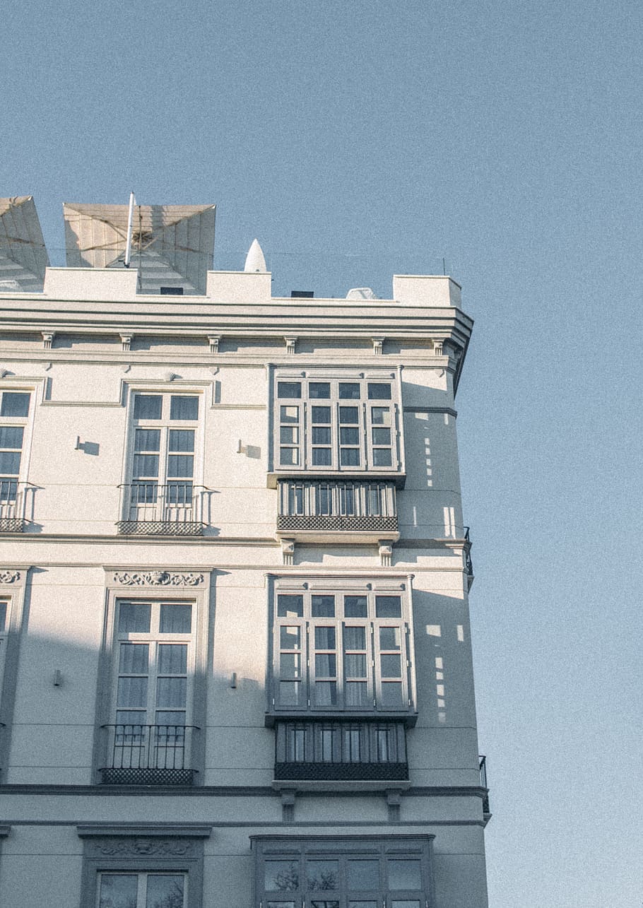 Low Angle Shot of White Building, architectural, architecture HD wallpaper