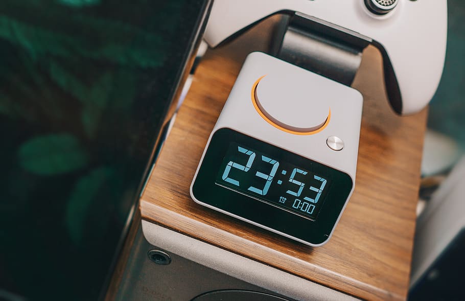 White Digital Desk Clock, close-up, contemporary, electronics HD wallpaper