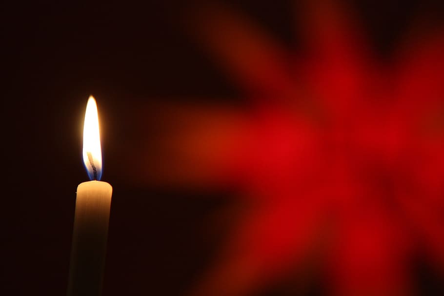 christmas, star, candle, red, christmas time, light, flame HD wallpaper