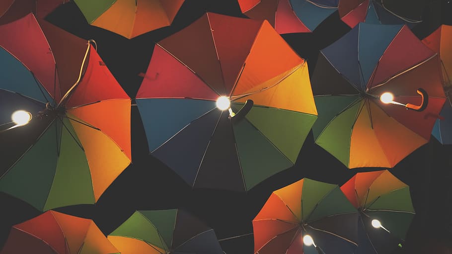 light, philippines, pinas, fun, umbrellas, wallpaper, night HD wallpaper