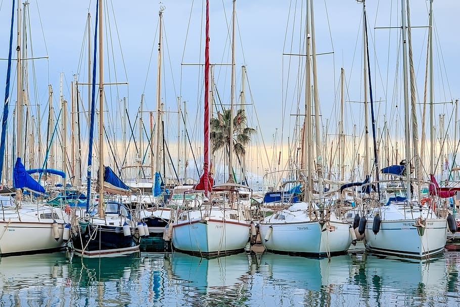 mallorca, palma de mallorca, marina, sailing boat, yacht, sea, HD wallpaper