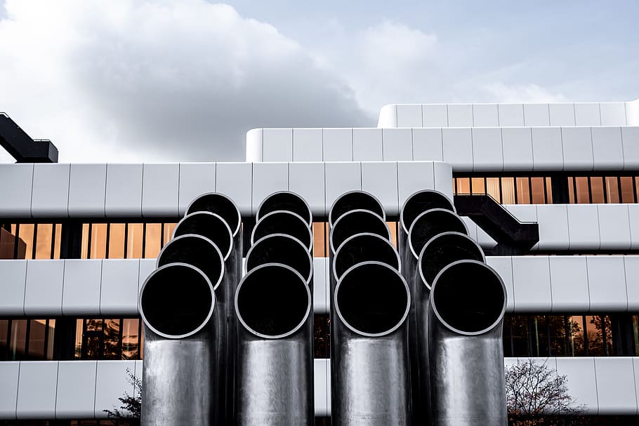 white concrete building, cloud - sky, architecture, built structure HD wallpaper