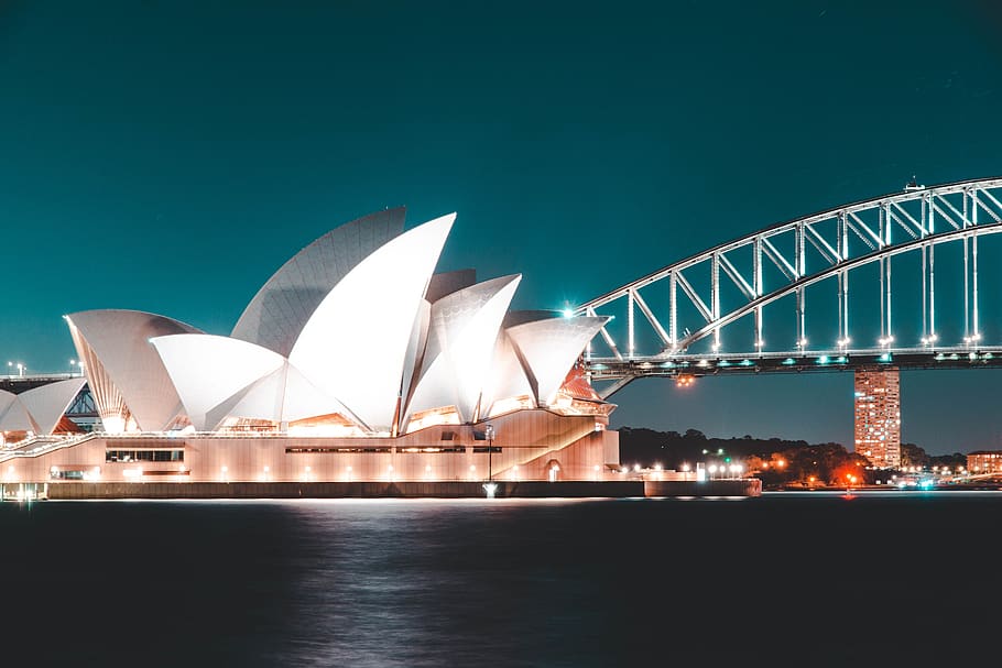White Sydney Opera House, architectural design, architecture, HD wallpaper