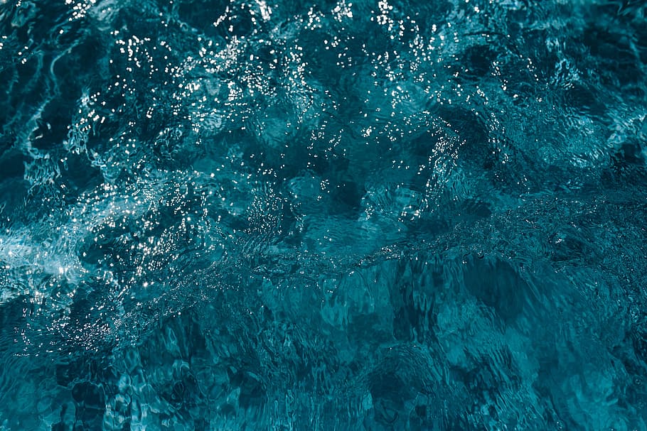 Wavy water surface in a swimming pool, wave, abstract, background HD wallpaper