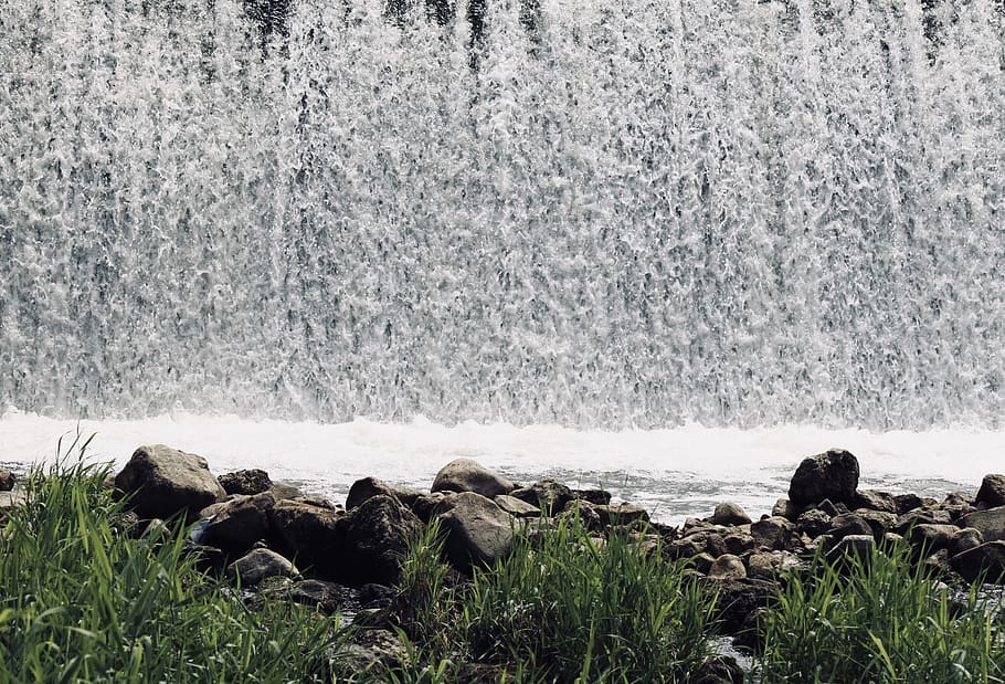 nature, background, wallpaper, dam, stock, water, waterfall HD wallpaper