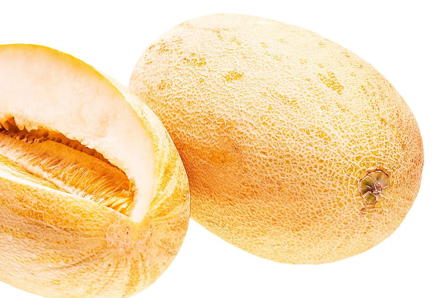 melon, whole, isolated, ripe, cantaloupe, tropical, yellow HD wallpaper