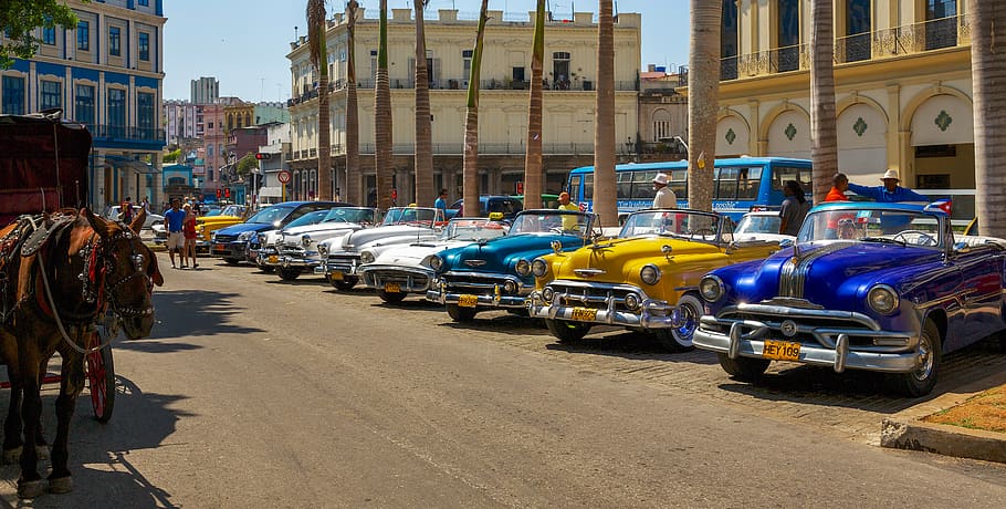 cuba, havana, cars, automobiles, communist, vintage, embargo, HD wallpaper