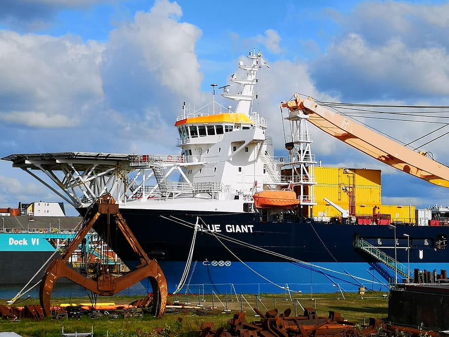 bremerhaven, ship, port, sky, cloud - sky, mode of transportation HD wallpaper