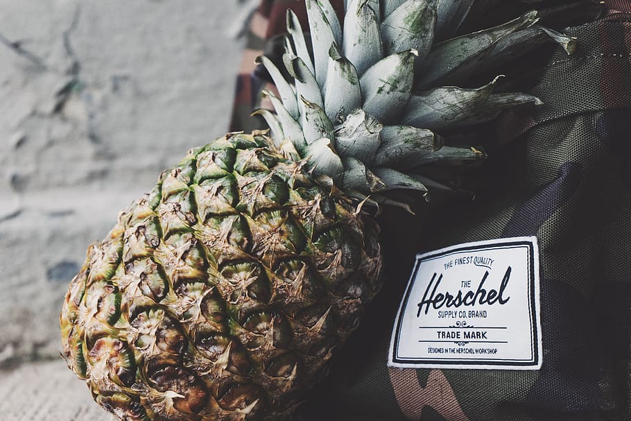 Ripe Pineapple, backpack, fruit, tropical, communication, text HD wallpaper