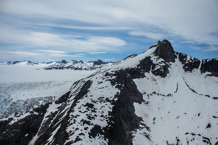 gray mountain, nature, outdoors, ice, snow, glacier, mountain range HD wallpaper