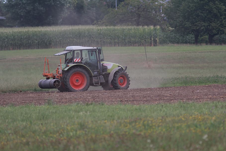 agriculture, tractor, field, arable, tillage, agricultural machine HD wallpaper