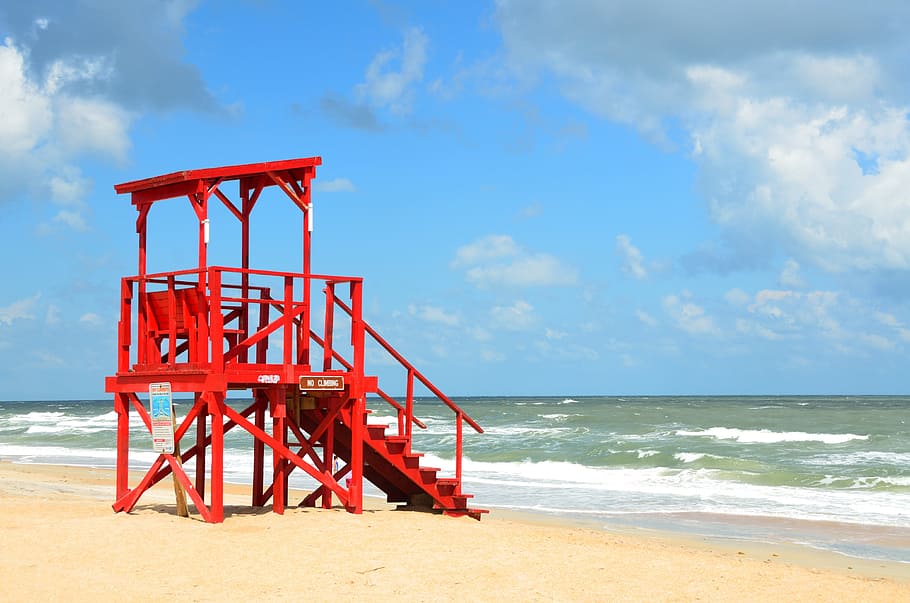 Body of Water, beach, chair, coastline, empty, idyllic, landscape HD wallpaper