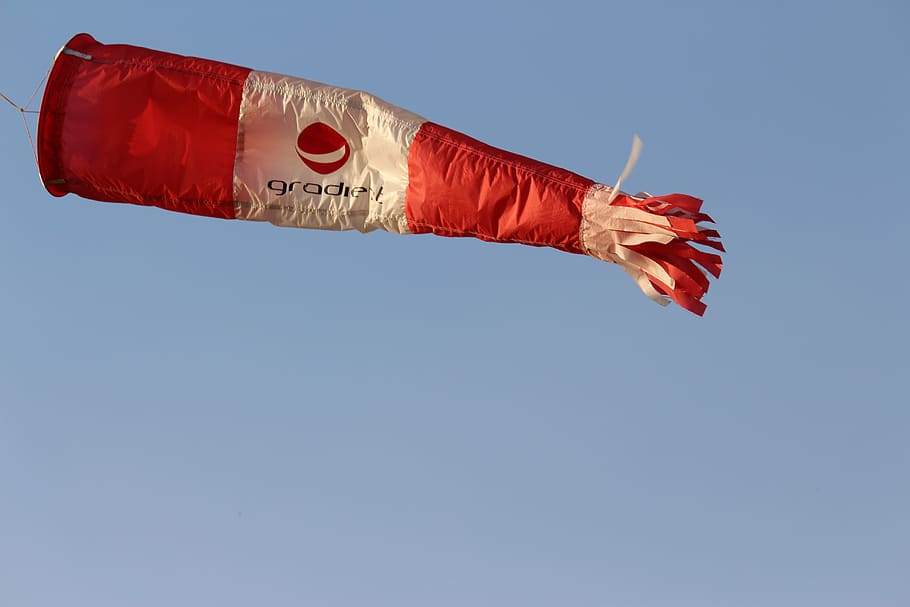 red and white flag, symbol, toy, kite, bird, animal, flying, parachute HD wallpaper
