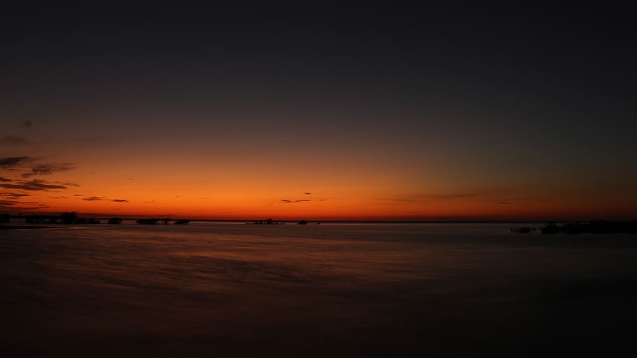 isla blanca, sky, sunset, scenics - nature, water, beauty in nature HD wallpaper
