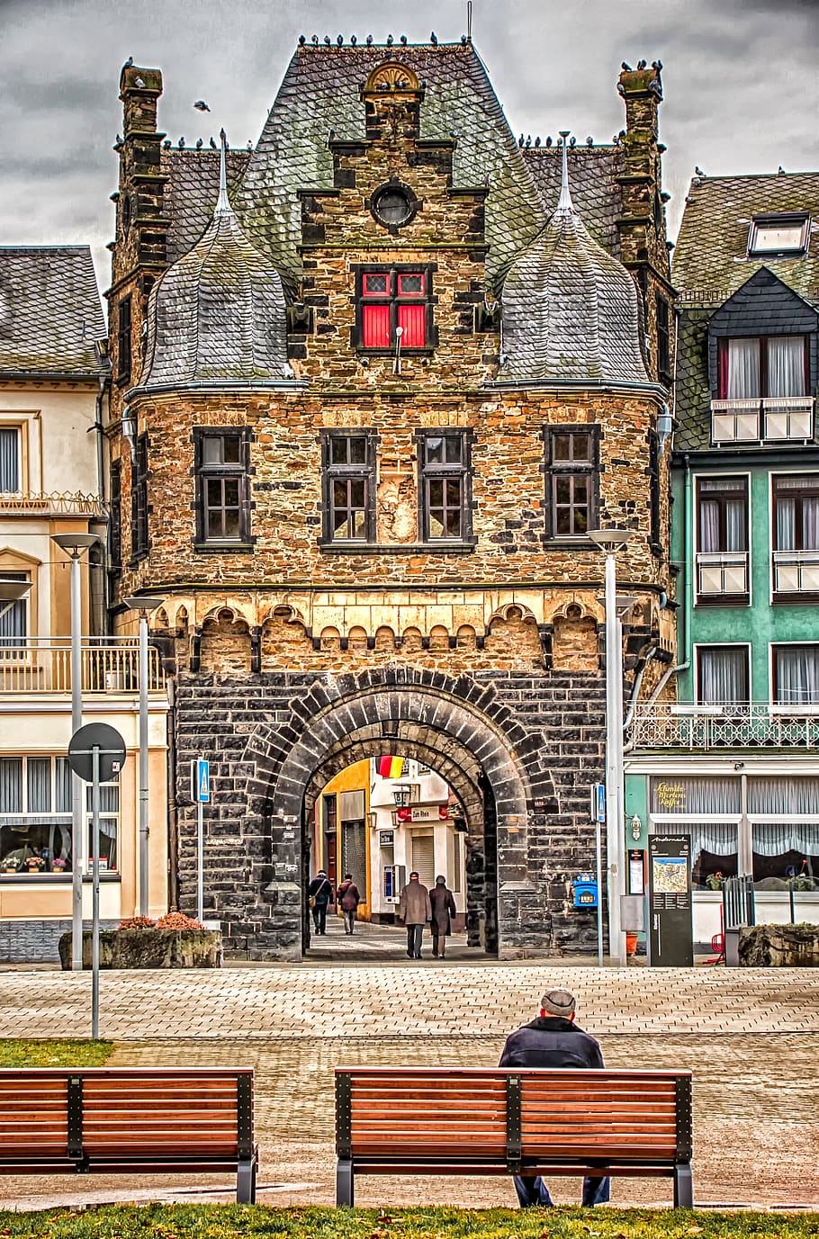 architecture, building, rheintor, grain gate, andernach, rhineland palatinate HD wallpaper