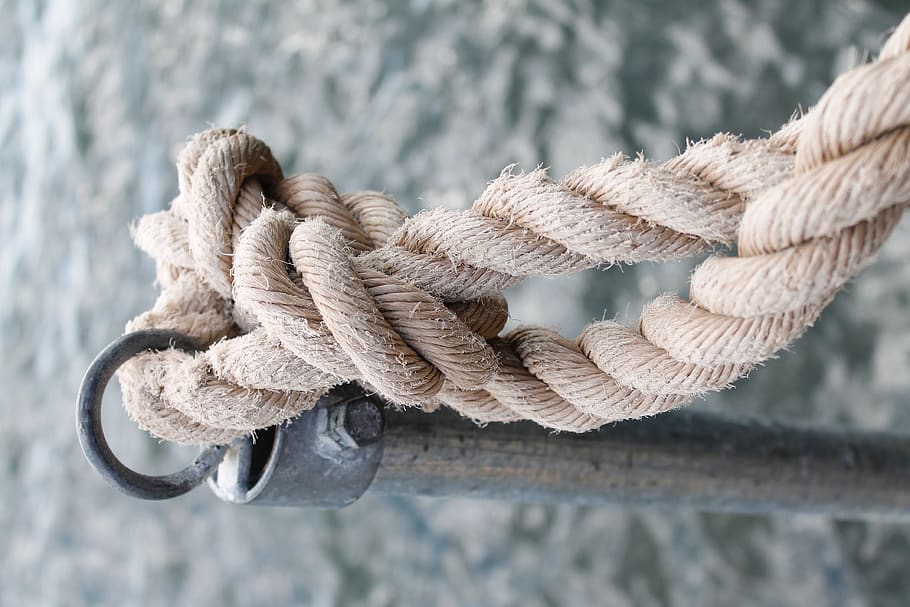 rope, knot, connected, knotted, sea, metal, port, nautical HD wallpaper