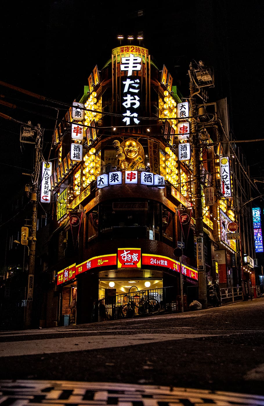 turned-on street lights, night, illuminated, architecture, built structure HD wallpaper