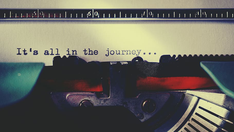 journey, typewriter, typing, text, words, writing, vintage HD wallpaper