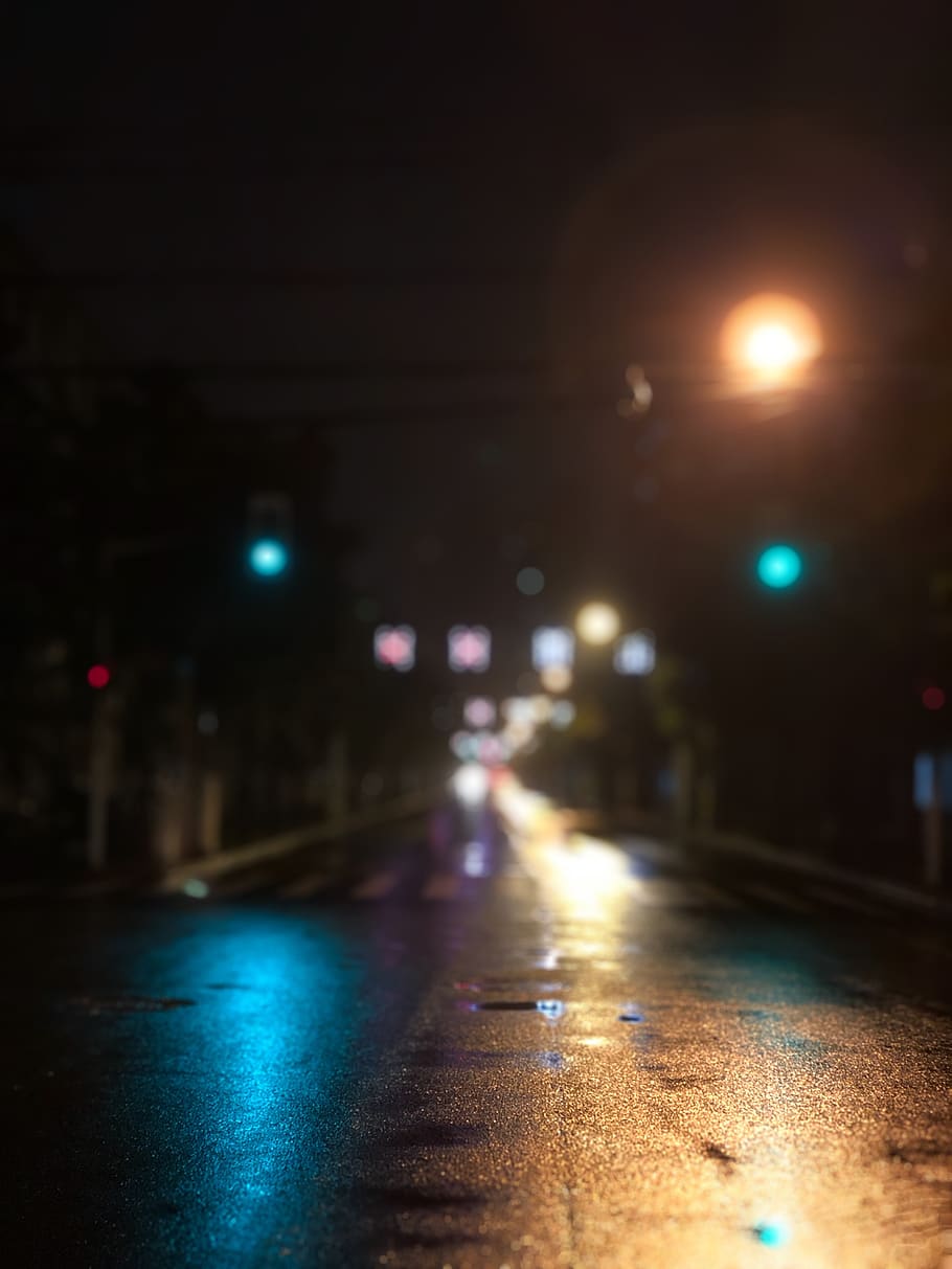 china, shanghai, night, illuminated, city, street, street light HD wallpaper
