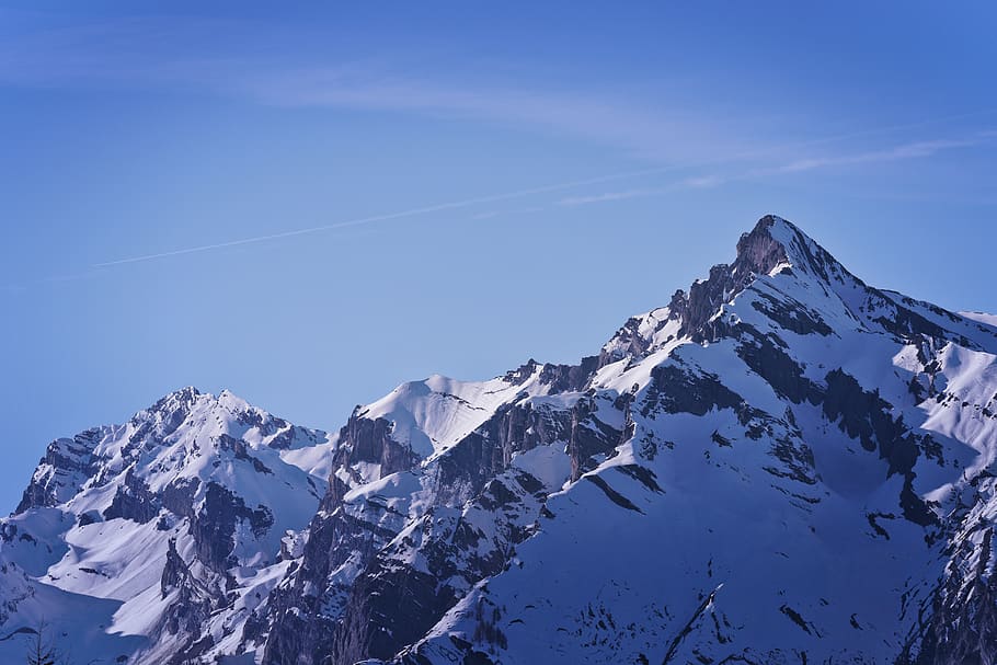 snow mountain, cold temperature, winter, scenics - nature, sky HD wallpaper