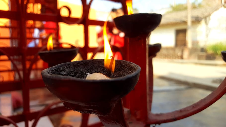 diyo, light, festive, candles, lamps, burning, food and drink, HD wallpaper