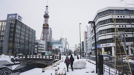 japan, sapporo, clocktower, snow, winter, walk, hokkaido, holiday HD wallpaper