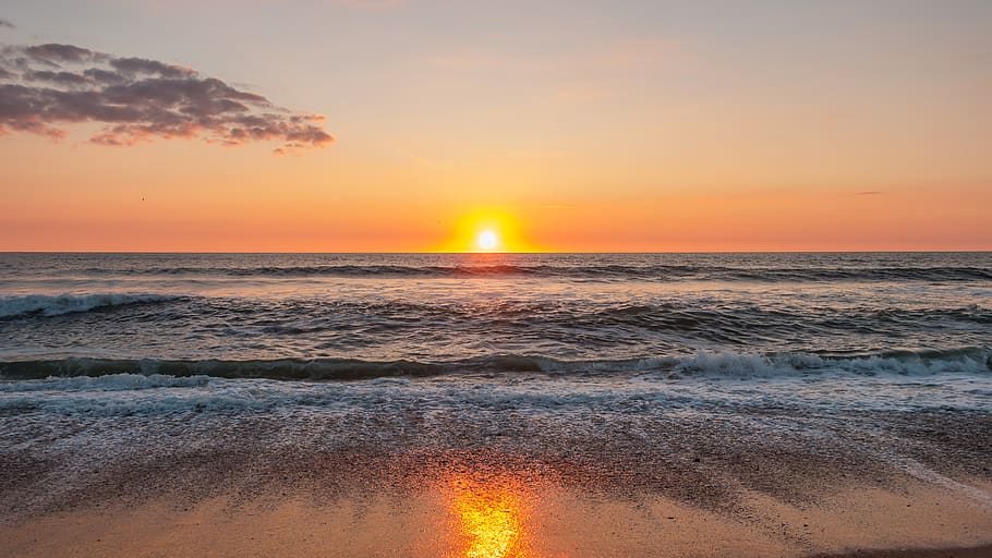 denmark, coast, sea, beach, nature, landscape, north sea, water, HD wallpaper