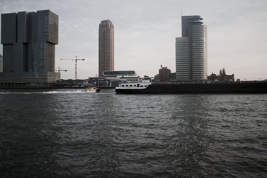 rotterdam, nederland, boat, speedboat, line, new-york, ny, river, HD wallpaper