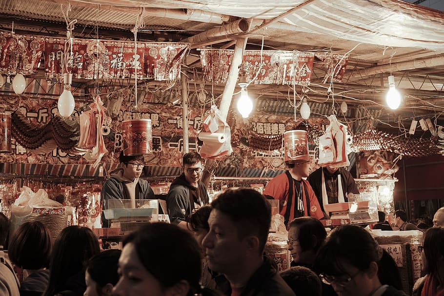 taiwan, 迪化街, street, street stalls, chinese new year