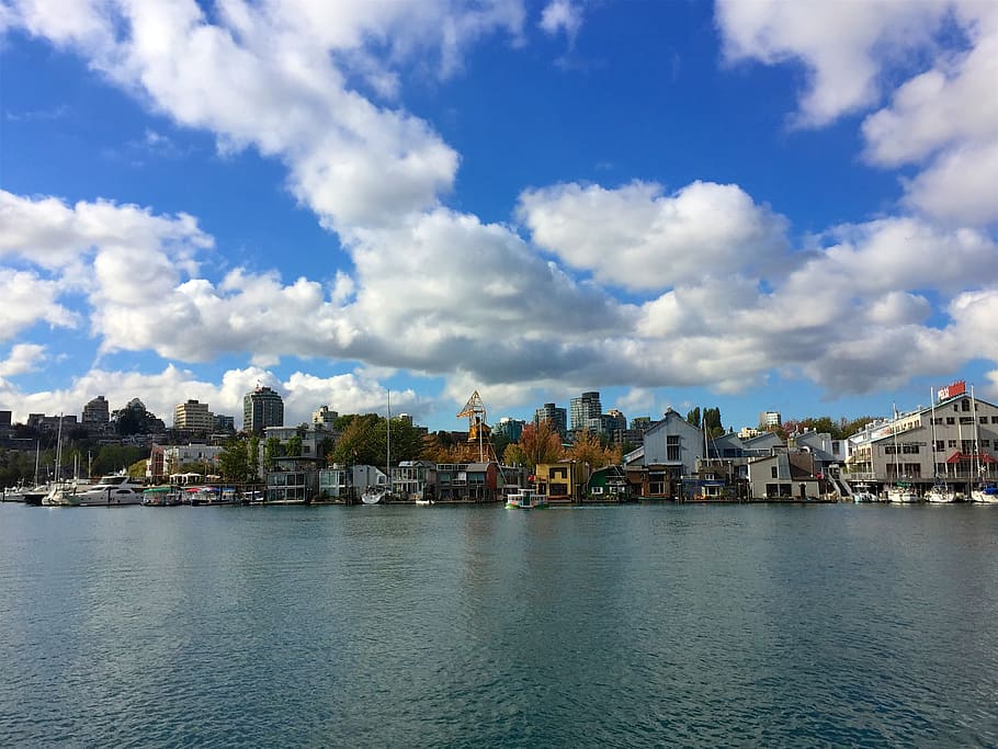 vancouver, canada, cloud, sea, architecture, building exterior HD wallpaper