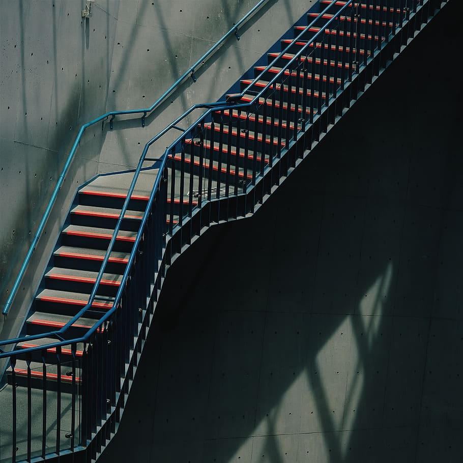 light, shadow, museum, architecture, built structure, staircase HD wallpaper