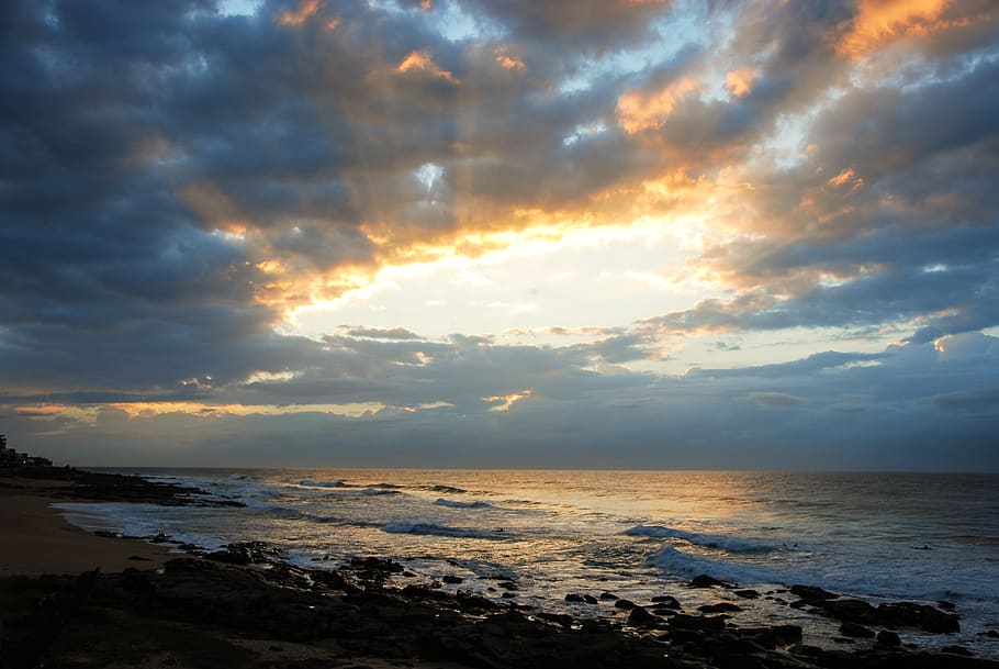 HD wallpaper: beach, dolphin coast, south africa, sky, cloud - sky ...