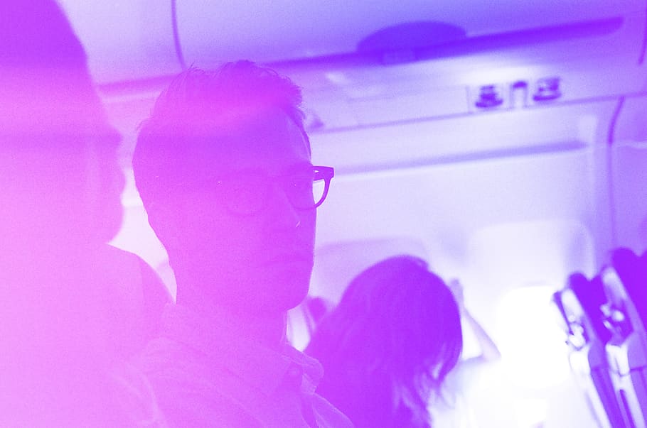three person inside vehicle, purple, human, club, glasses, night club HD wallpaper