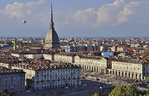 torino, mole, piemonte, italy, landscape, travel, panoramic HD wallpaper