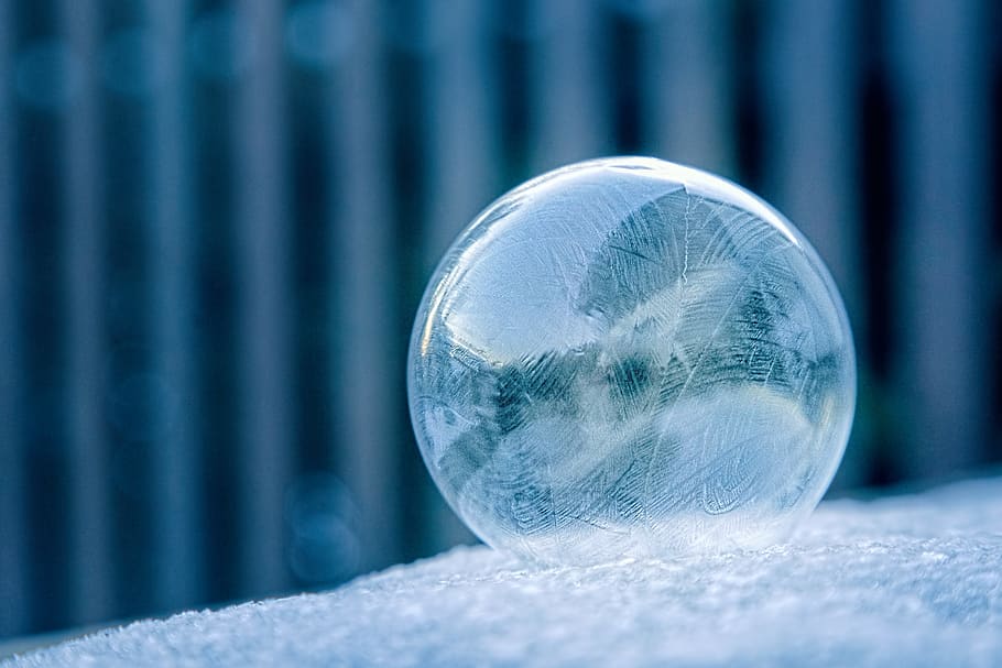 Glass Ball on White Surface, bright, bubble, christmas, clean HD wallpaper