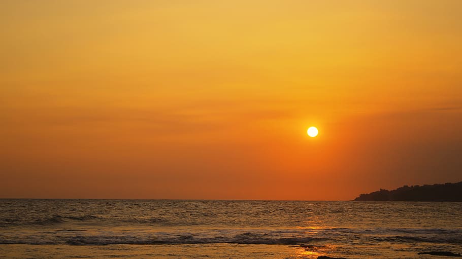 indonesia, sawarna, sea, sky, sunset, water, beauty in nature HD wallpaper