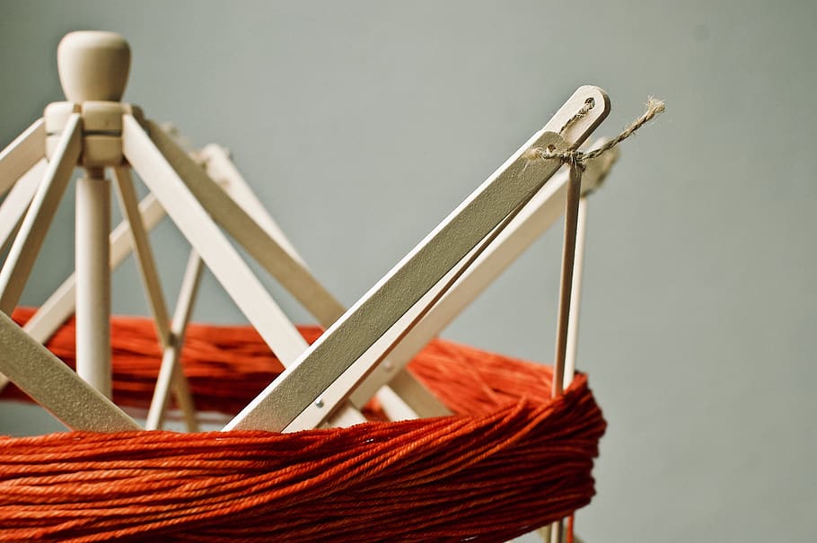 beige and red tread machine, furniture, knitting, hammock, chair HD wallpaper