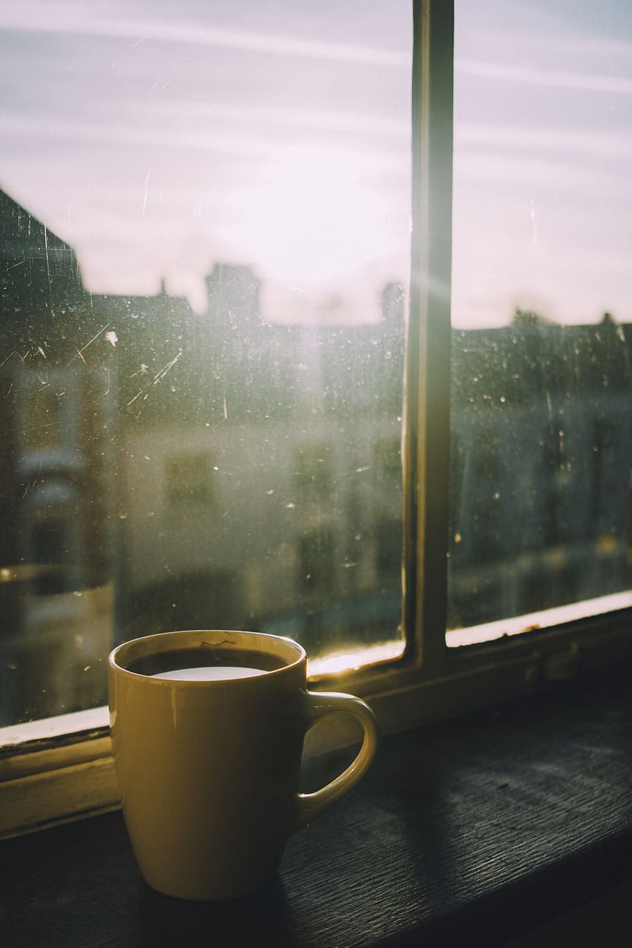 objects, building, breakfast, hipster, glass, window, dirty HD wallpaper