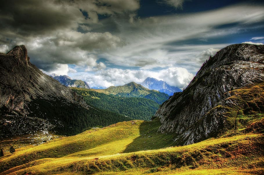 valparola, passo, nature, landscape, mountain, mountainous, HD wallpaper